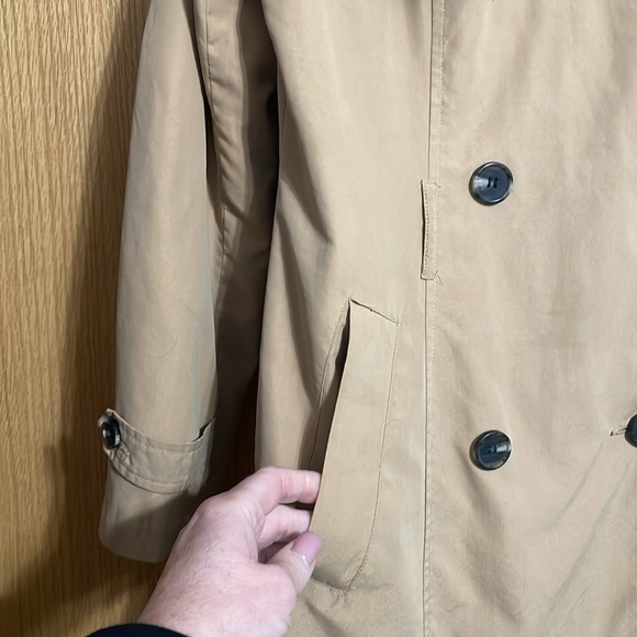 Primark size 8 camel color double breasted coat with buttons and front pockets - Picture 4 of 12